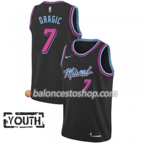 Camiseta Niños NBA Miami Heat Goran Dragic 7 2018-19 Nike City Edition Negro Swingman
